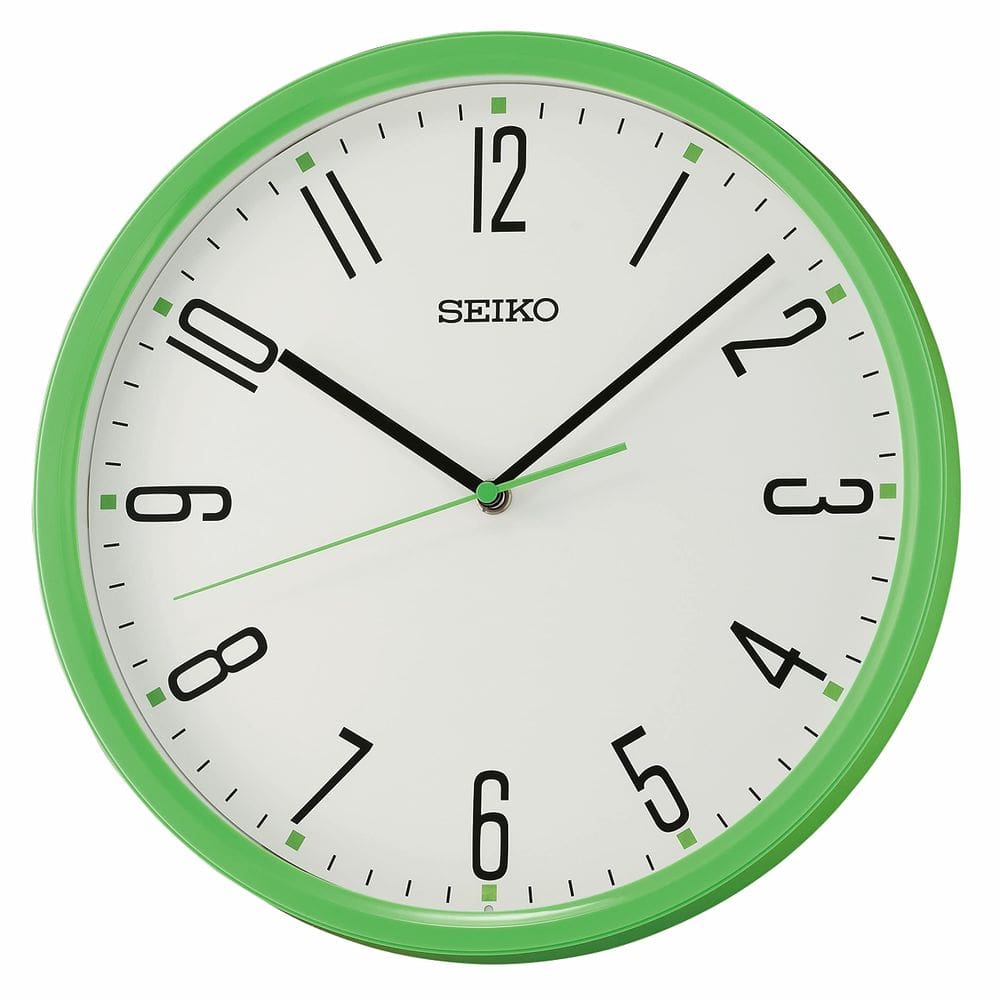 Relógio de parede Seiko Kihon verde cor 33cm em forma redonda