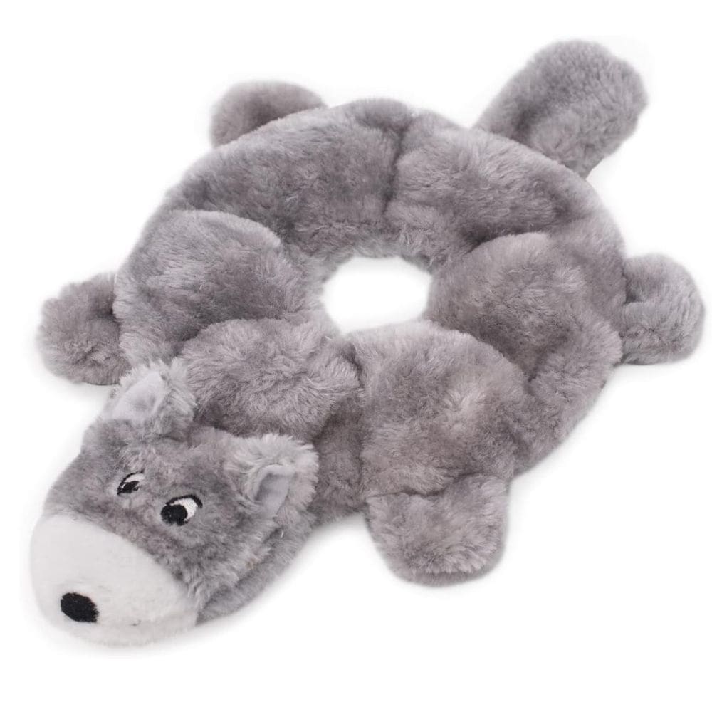 Pelúcia Loopy Zippypaws Brinquedo Lobo com Apito sem recheio para cães pequenos e médios