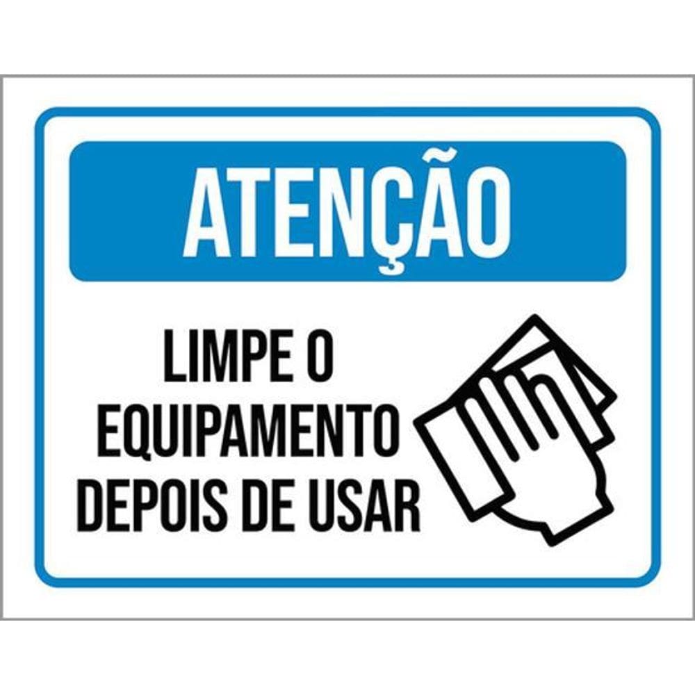 Kit 3 Placas Limpe Equipamento Depois Usar 36X46