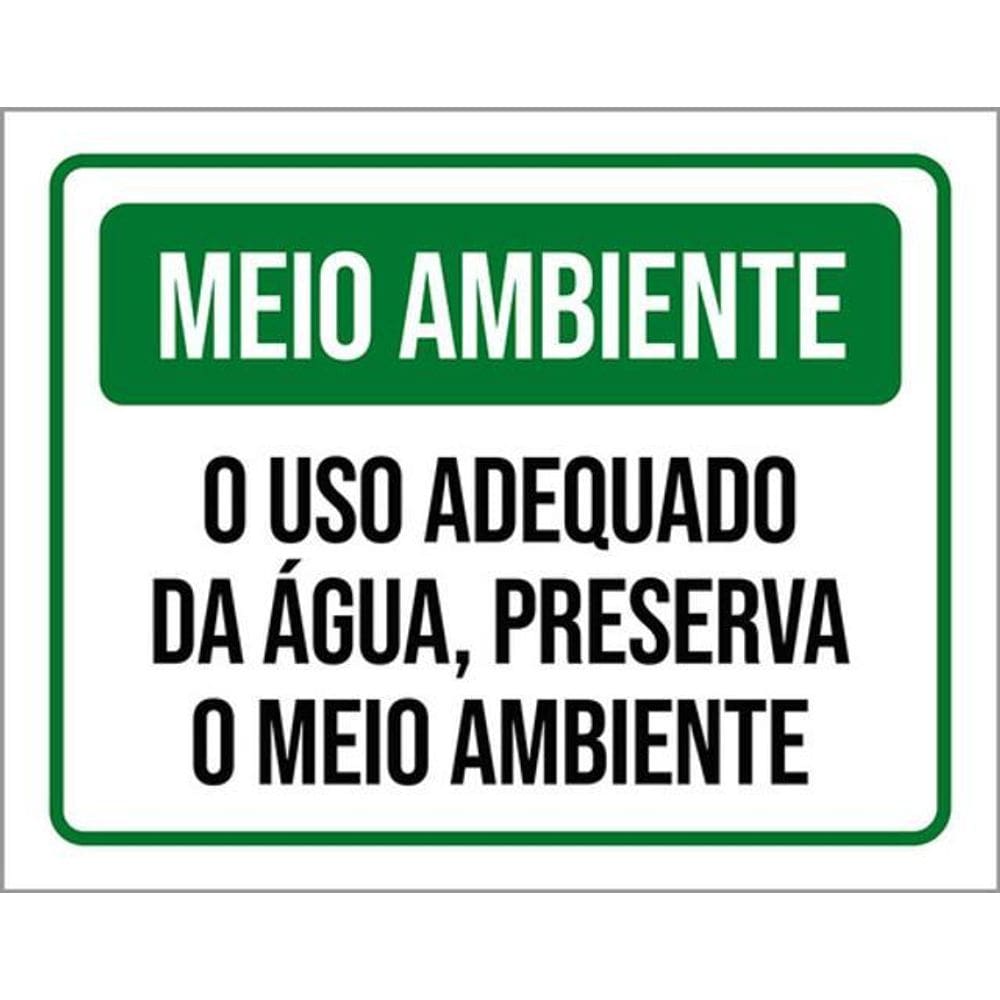 Kit 3 Placas Meio Ambinte Uso Adequado Água Preserva 36X46