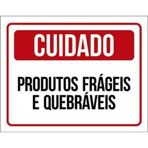 Kit 3 Placas Cuidado Produtos Frágeis Quebráveis 36X46