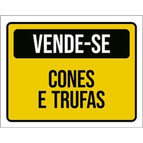 Kit 3 Placas Vende-Se Cones E Trufas 36X46