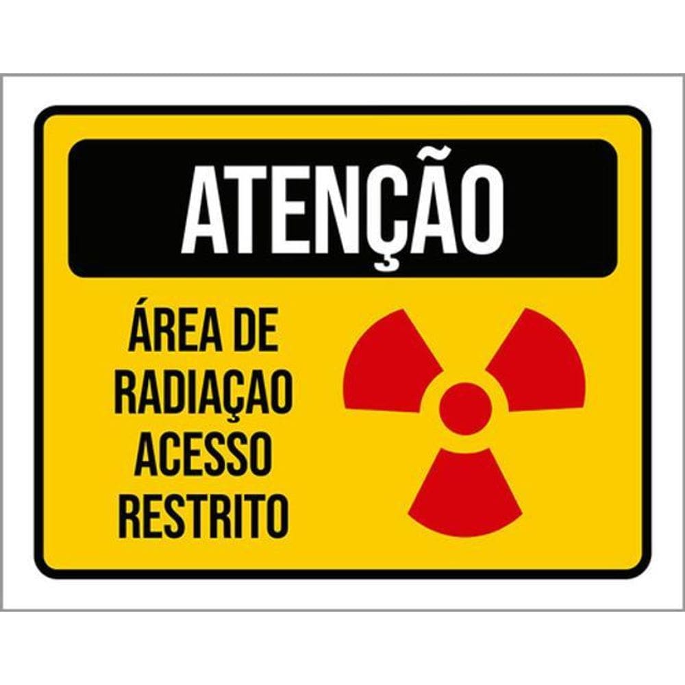 Kit 3 Placas De Área Radiação Acesso Restrito 36X46