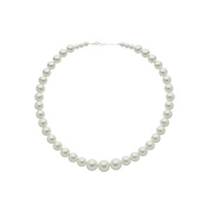 Colar De Perola Feminino 40cm Fecho Ajustável De Prata 925