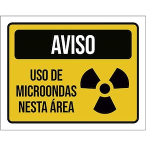 Kit 10 Placas Aviso Uso De Microondas Nesta Área 36X46