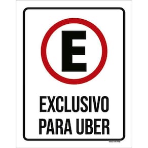 Kit 5 Placas Estacionamento Exclusivo Uber 36X46