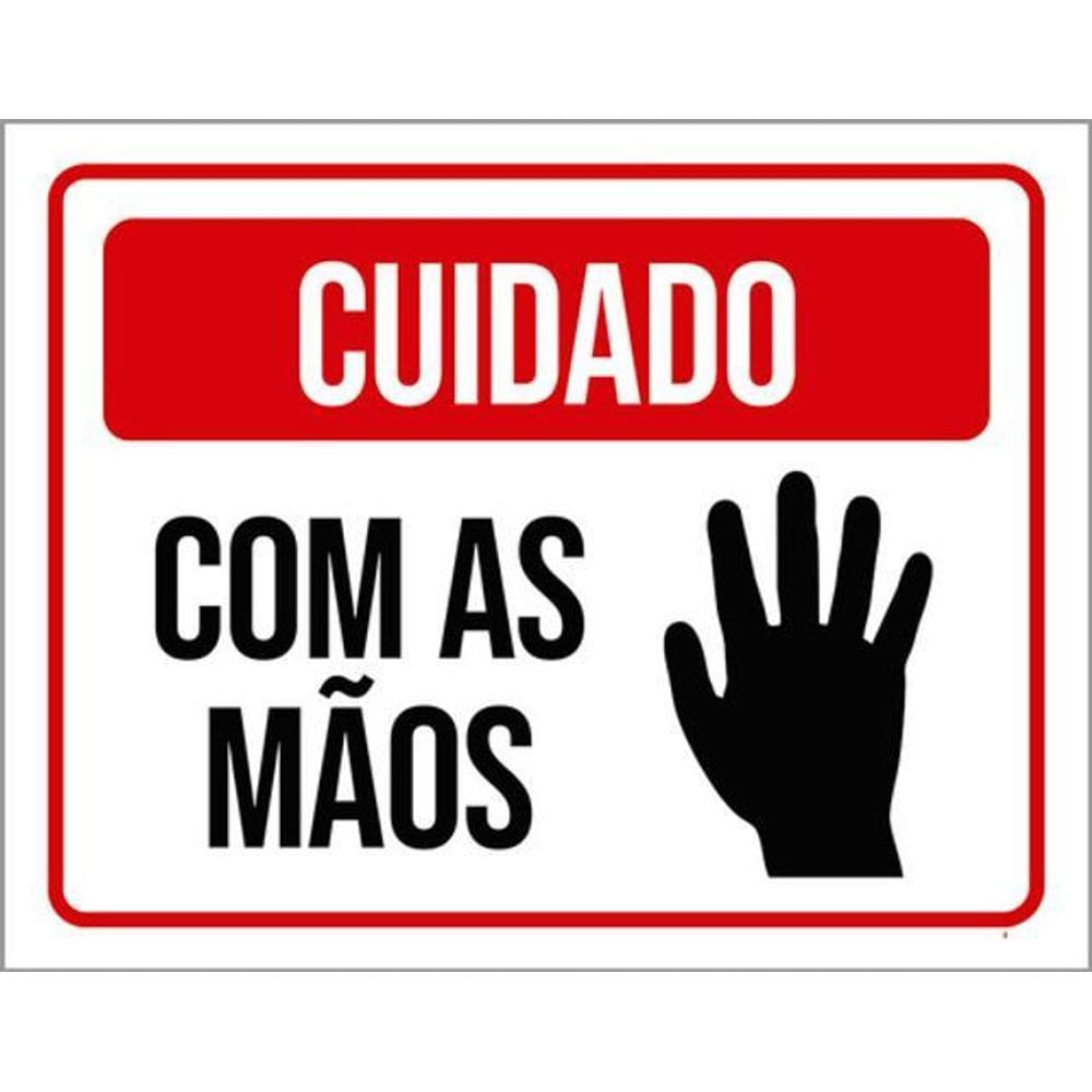 Kit 3 Placas Cuidado Com As Mãos 36X46
