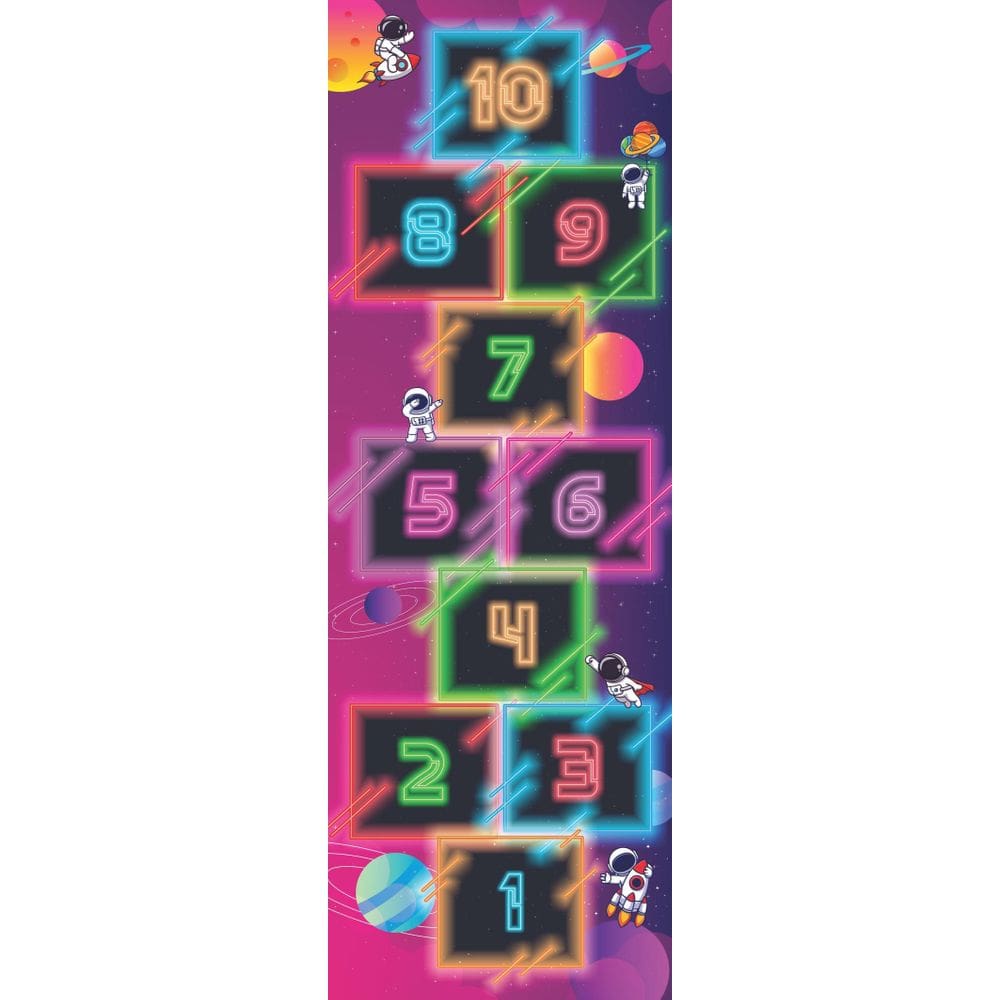 Adesivo De Chao Amarelinha Infantil Espaco Astronauta 3X1M