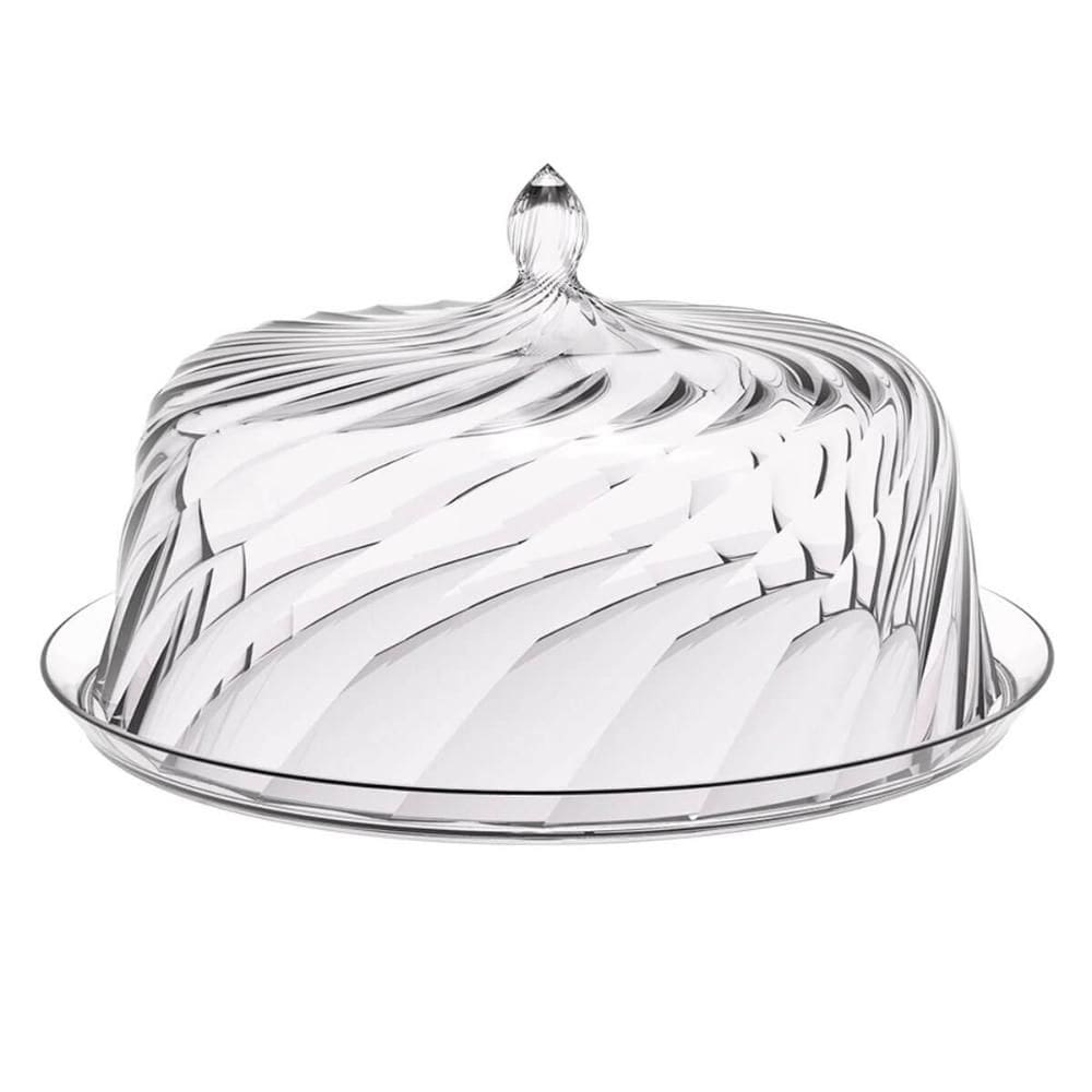 Porta Bolo Torta 25cm Transparente Glassy com Cúpula Crippa