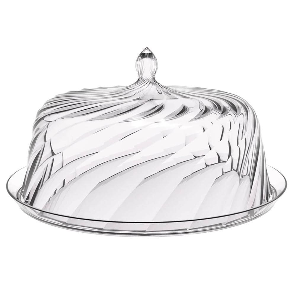 Boleira Porta Bolo com Cúpula 30cm Transparente Glassy Cripp