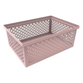 Cesto Organizador Crippa Grande Himalaia Rosa Retangular Clo