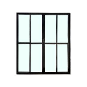 Porta Balcão 4 Folhas Vidro 210x150 Preto Linha 25