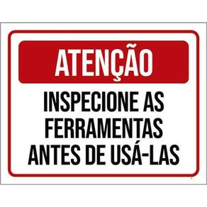 Kit 10 Placas Atenção Inspecione Ferramentas 36X46
