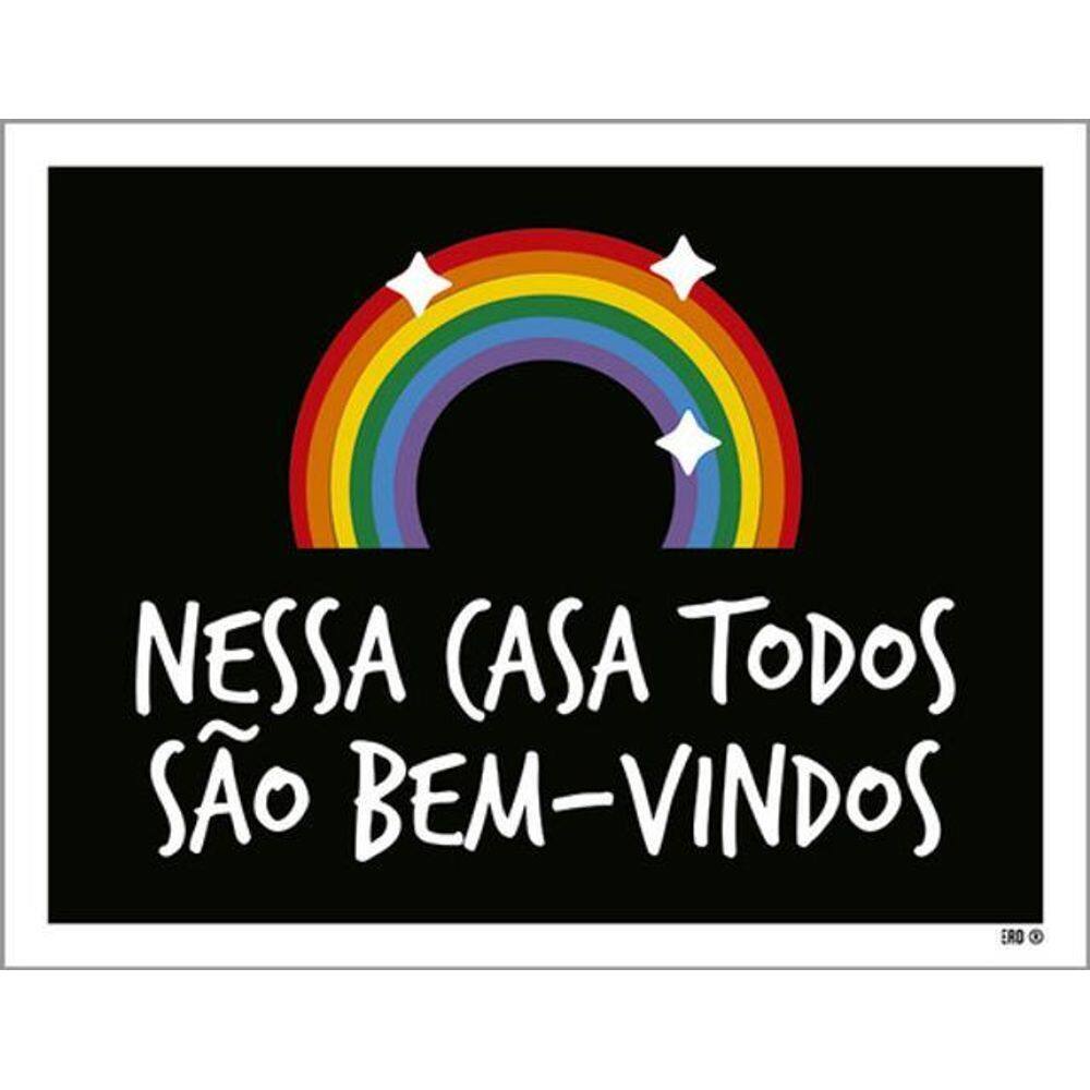Kit 10 Placas Nessa Casa Todos São Bem Vindos 36X46