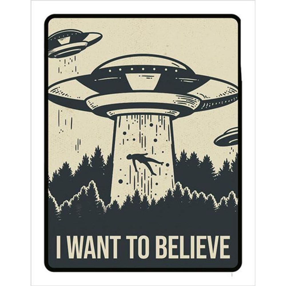 Kit 10 Placa I Want To Believe Aliens Alienigena36X46