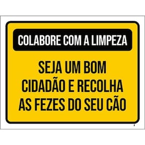 Kit 10 Placa Colabore Limpeza Seja Bom Cidadão Recolha 36X46