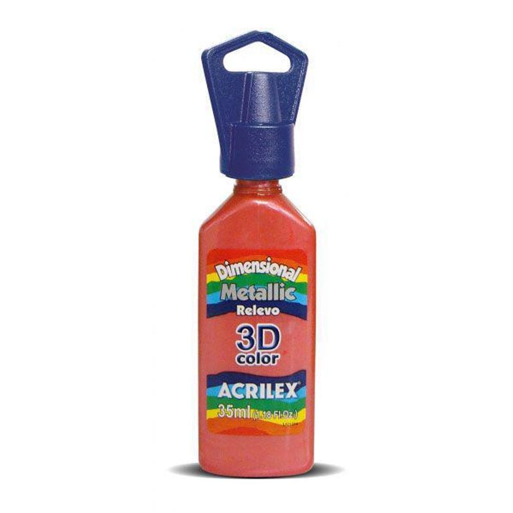 Tinta Dimensional Metallic Relevo 3D 35Ml Vermelho Acrilex