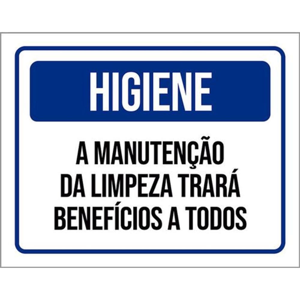 Kit 3 Placa Manutenção Limpeza Benefícios A Todos 36X46