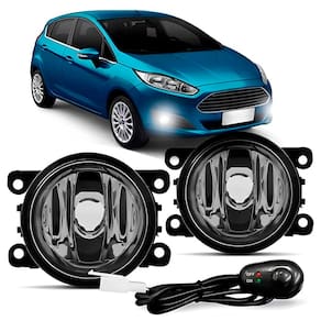 Kit Farol de Milha Ford New Fiesta Hatch 2013/2016 + Moldura