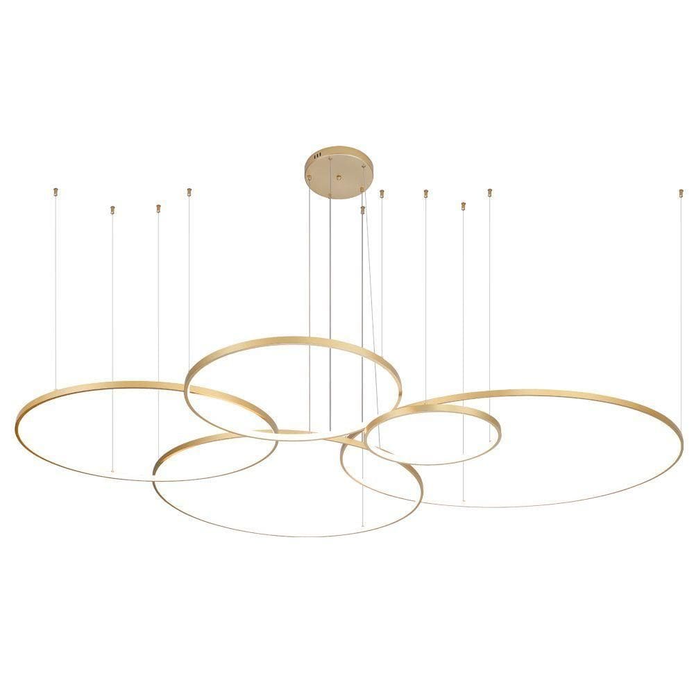 Lustre Pendente Nordecor Daire 2527 Dourado Led Bivolt