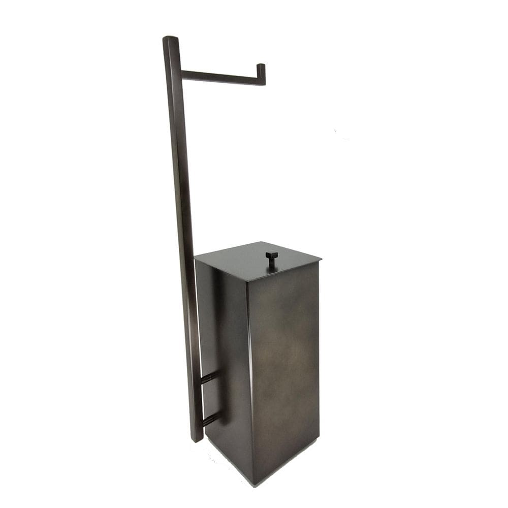 Lixeira Inox Quadrada Com Papeleira Grafit