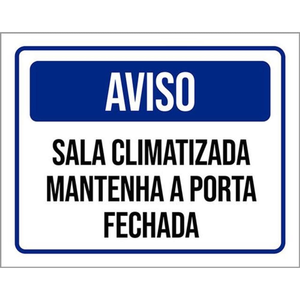 Kit 3 Placas Aviso Sala Climatizada 36X46