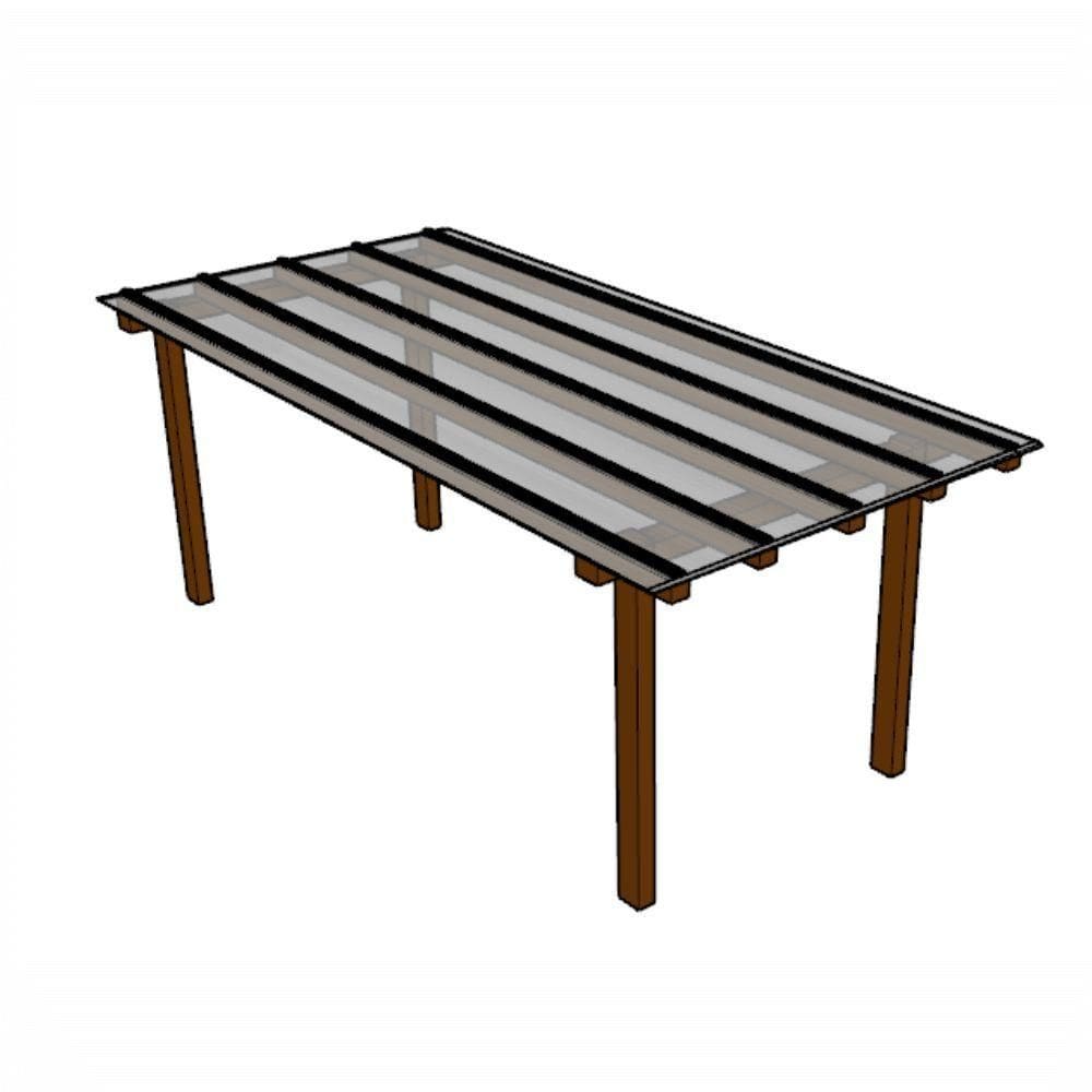 Kit Policarbonato Cristal 4mm 2,00m X 6,00m - Perfis Naturais