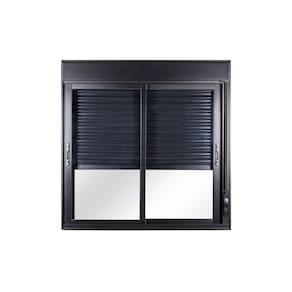 Janela de Aluminio Persiana Integrada 120x200cm Manual 2 Folhas Topsul Preto