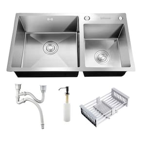 Cuba Pia Dupla Cozinha Gourmet Aço Inox Com Acessórios Prata Brinovar