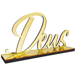 Enfeite De Mesa Palavra Decorativa Decoração Letreiro Deus