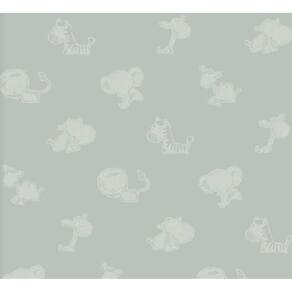 Papel de Parede Safari Friends Infantil Verde SF6222