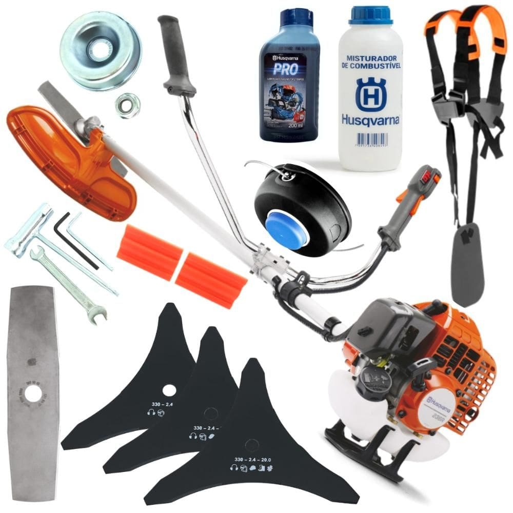 Roçadeira Gasolina Husqvarna 236R Kit de Lâminas 2 e 3 Pontas