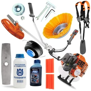 Roçadeira Husqvarna 236R Lâmina 2p Escova Nylon Para Limpeza