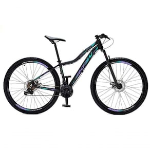 Bicicleta Aro 29 Krw Alumínio 24 Vel Freio A Disco X52 Preto/lilas E Turquesa