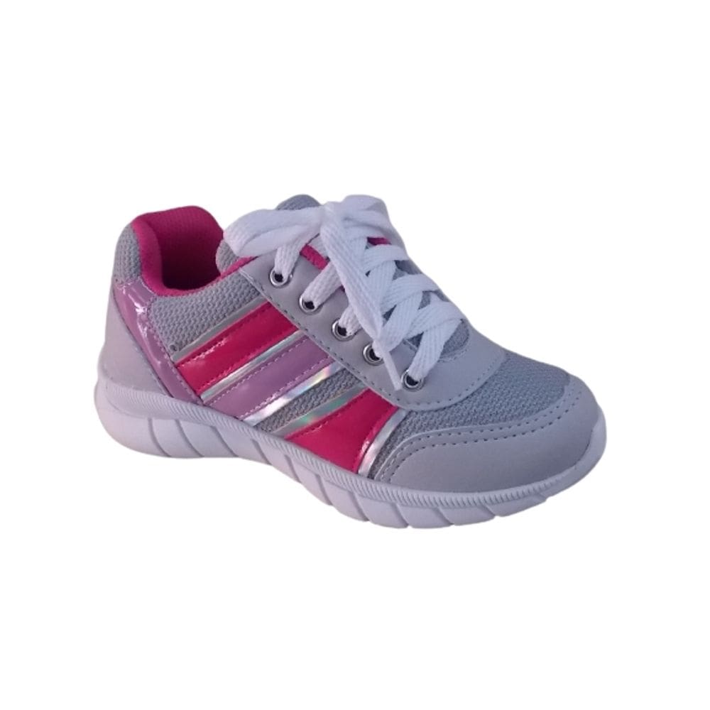 Tênis Infantil Tokpé Menina Cinza/Rosa Imperdivel Cód: 218