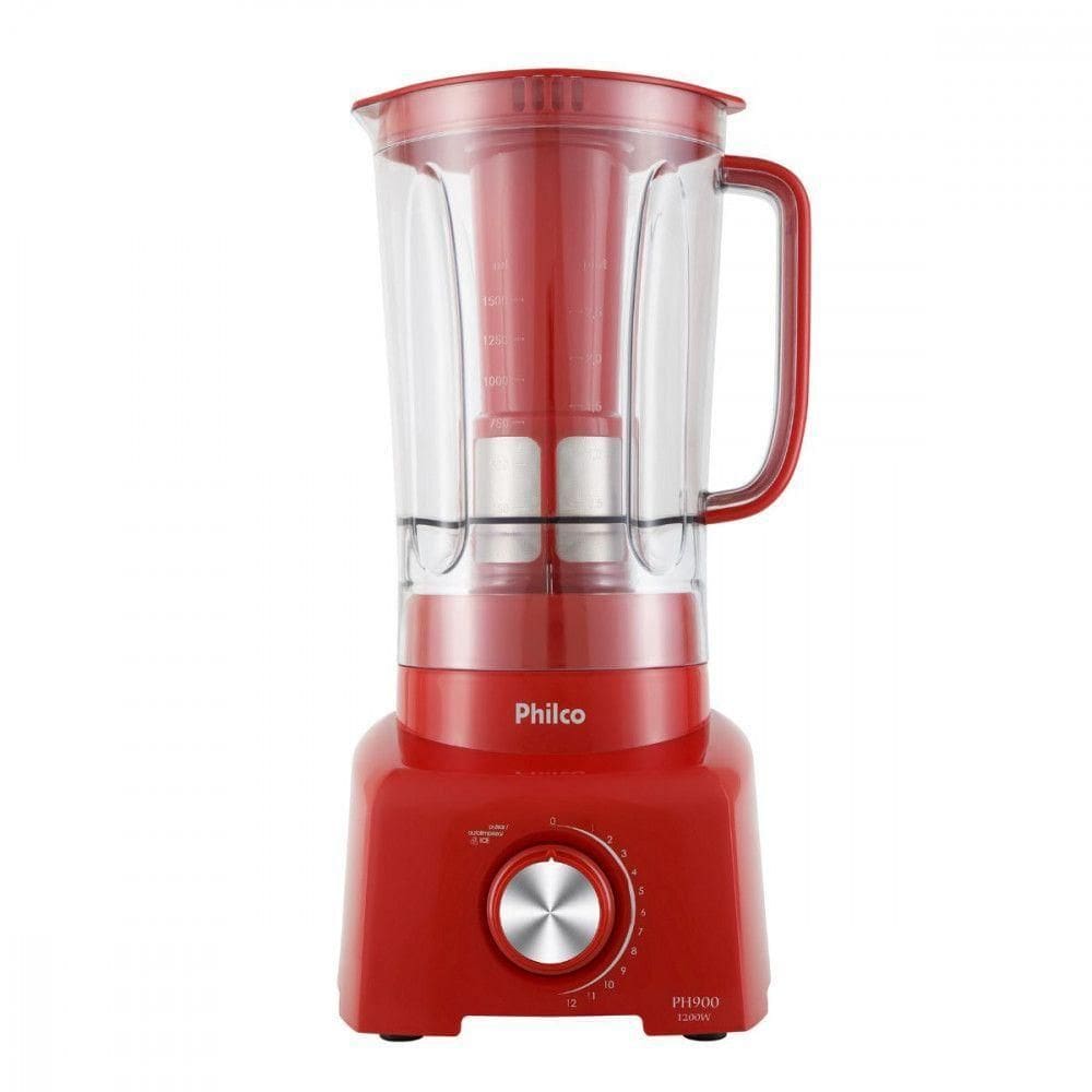 Liquidificador Philco Com Filtro 12 Velocidades + Pulsar/autolimpeza 2 Litros - Ph900 Vermelho 127 V