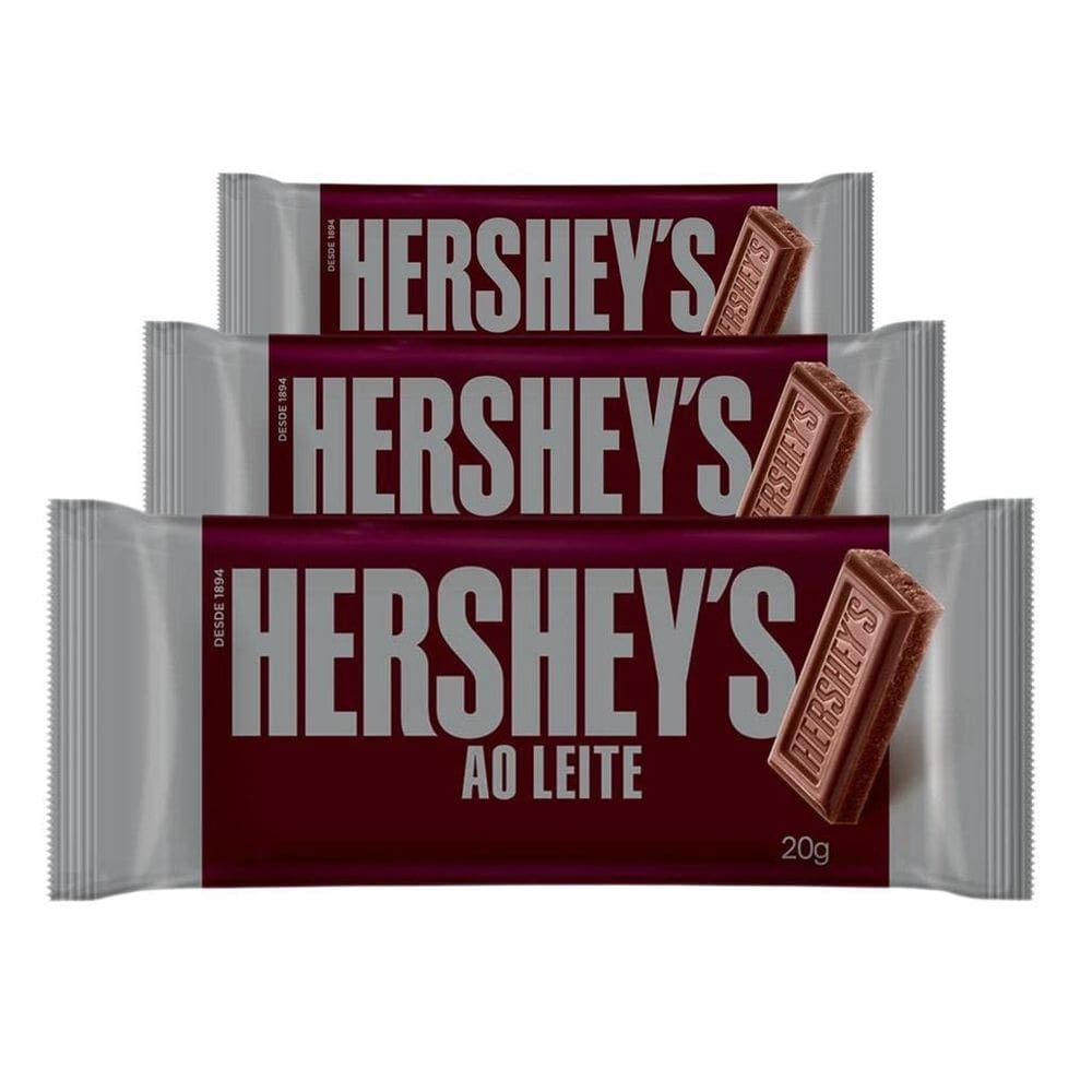 Chocolate Hersheys, 3 Barras 20G Ao Leite
