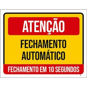 Kit 10 Placa Fechamento 10 Segundos Automático 36X46