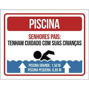 Kit 10 Placa Piscina Senhores Pais Com Crianças 36X46