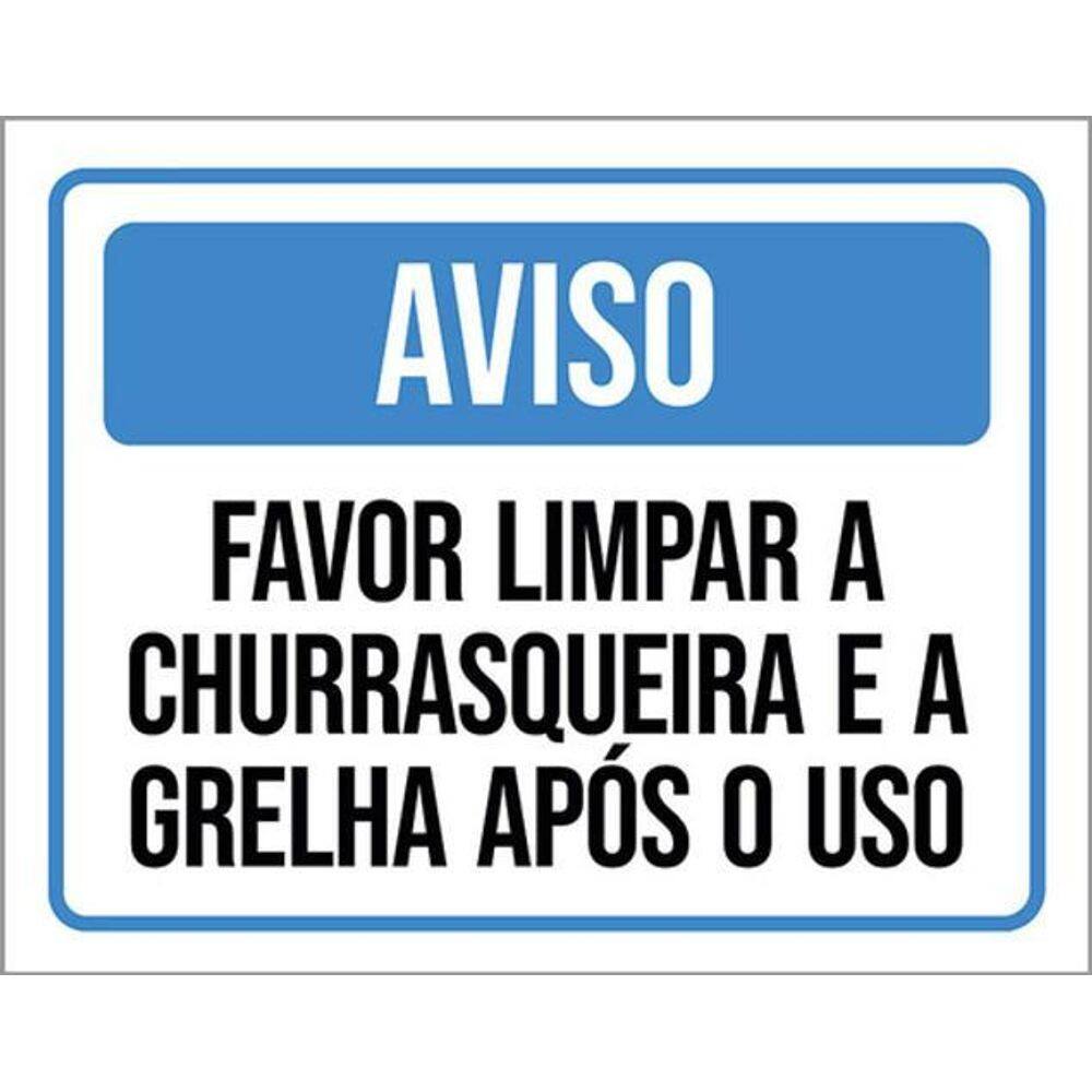 Kit 3 Placa Favor Limpar Churrasqueira Grelha 36X46