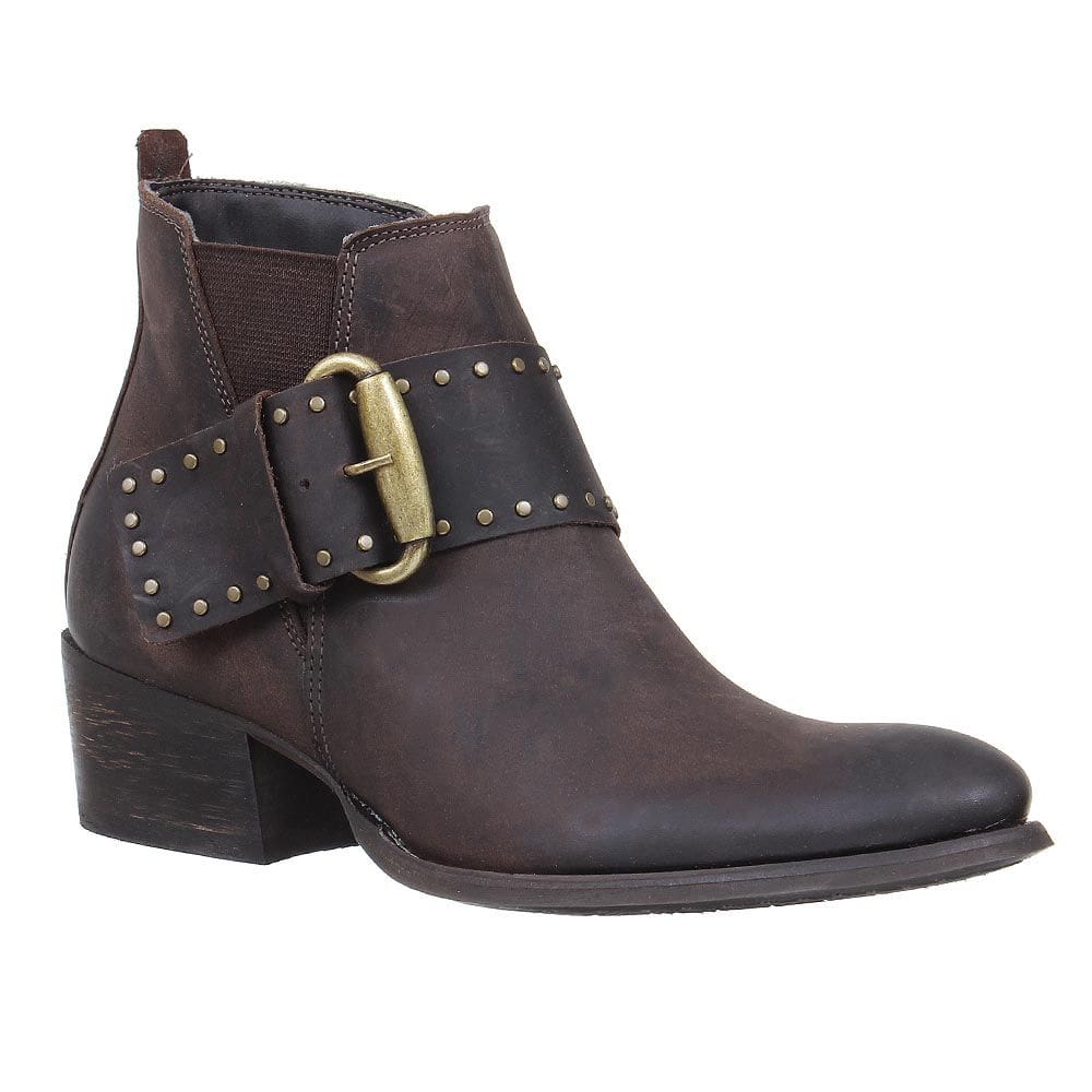 Bota Texana Feminina Cano Curto Couro Café Cow Way 26753