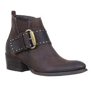 Bota Texana Feminina Cano Curto Couro Café Cow Way 26753