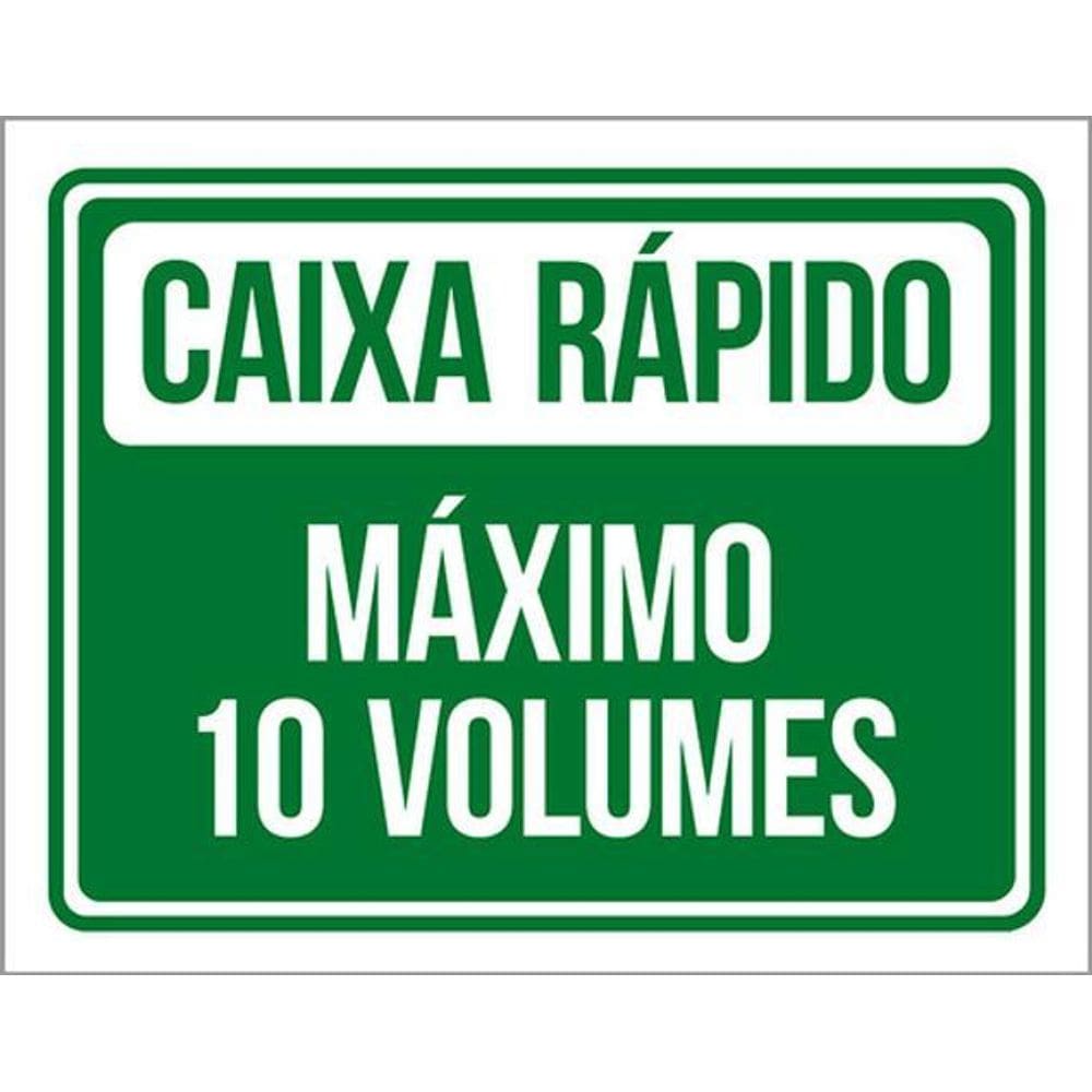 Kit 3 Placas Verde Caixa Rápido Máximo 10 Volumes 36X46