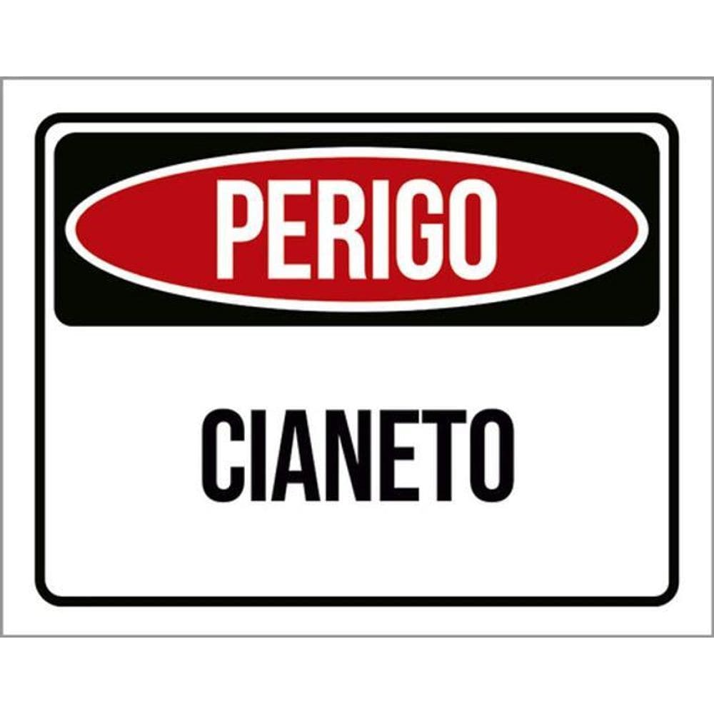 Kit 10 Placas Perigo Cianeto 36X46