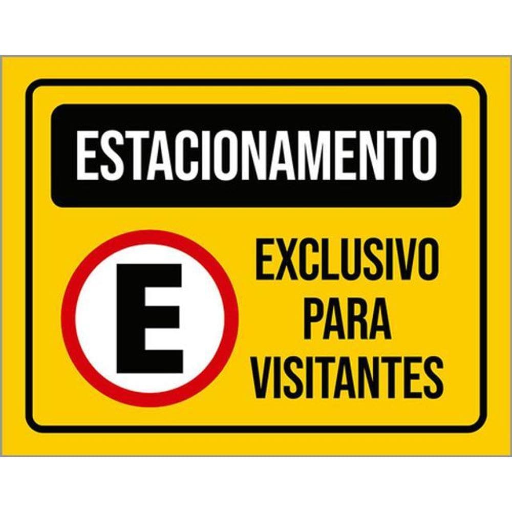 Kit 5 Placas Estacionamento Exclusivo Visitantes 36X46