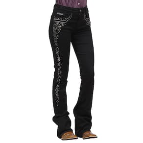 Calça Jeans Preta Feminina Boot Cut com Elastano Tassa 34075