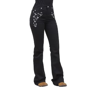 Calça Brim Feminina Boot Cut Preta Miss Me 36849