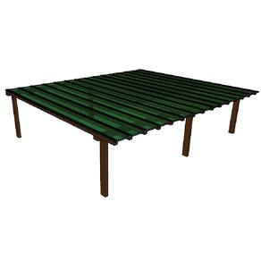 Kit Policarbonato Verde 4mm 12,00m X 4,00m - Perfis Naturais