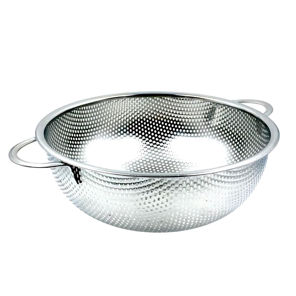 Escorredor de Alimentos Inox Multiuso Grande 25cm Redondo com Alça Pegador