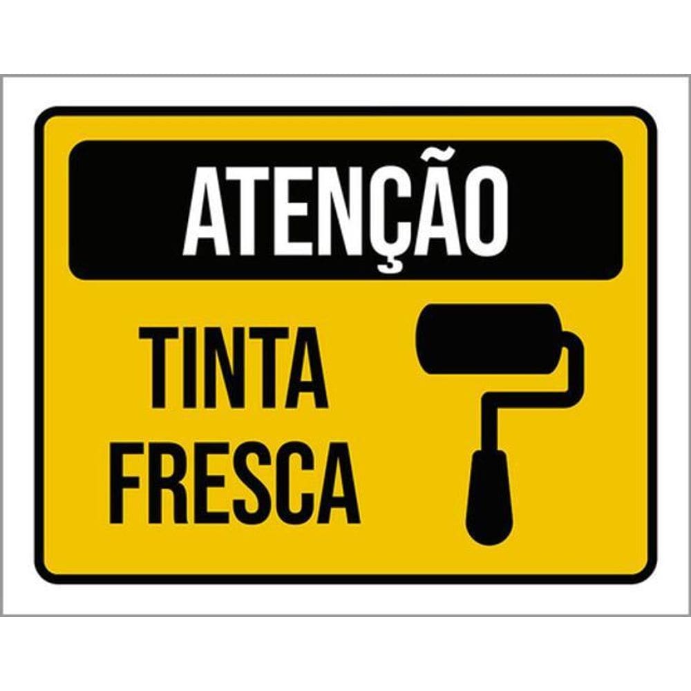 Kit 3 Placas Atenção Tinta Fresca 36X46